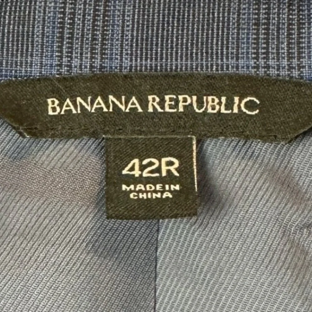 Banana Republic Marlane Wool Blazer Mens 42R Blue Plaid Standard Fit Sport Coat